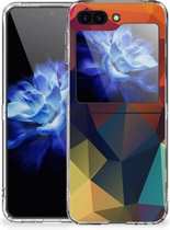 Siliconen Back Cover Geschikt voor Geschikt voor Samsung Galaxy Z Flip 5 Doorzichtig Hoesje Polygon Color