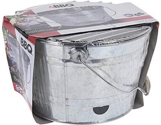 BBQ Emmer - Houtskool Tafelmodel met Grill - Ø33 x 15 cm - Metaal van Bo-Camp — afbeelding 3