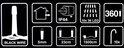 Pictogrammen: zwarte draad, 5mm LED, 23cm afstand, 1500cm lengte, 10 grondpennen.