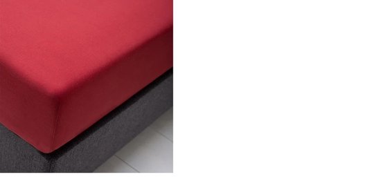 Jersey Stretch Hoeslaken Rood/Roze 160x200