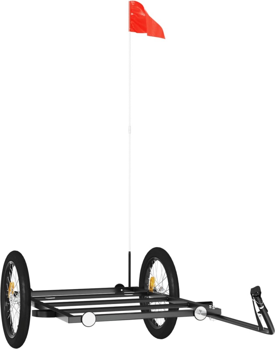 vidaXL - Fietstrailer - 135x68x37 - cm - ijzer - zwart