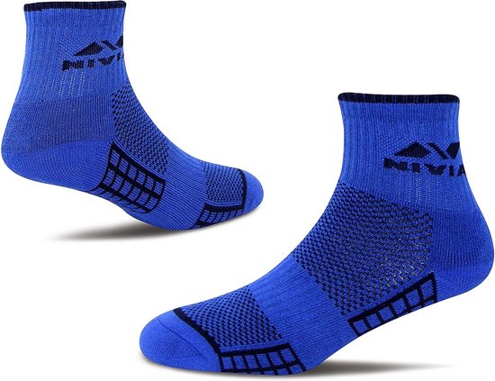 Nivia Club Sport Socks (Royal Blue) | Material: Polyester | Ankle Length | Stretchable | Breathable | Comfortable | Soccer Socks | Sports Socks