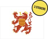 Stickers Vlag Limburg | 10 x 7 cm | België | Provincie Limburg | Belgisch Limburg | Zelfklevend | 3 stuks