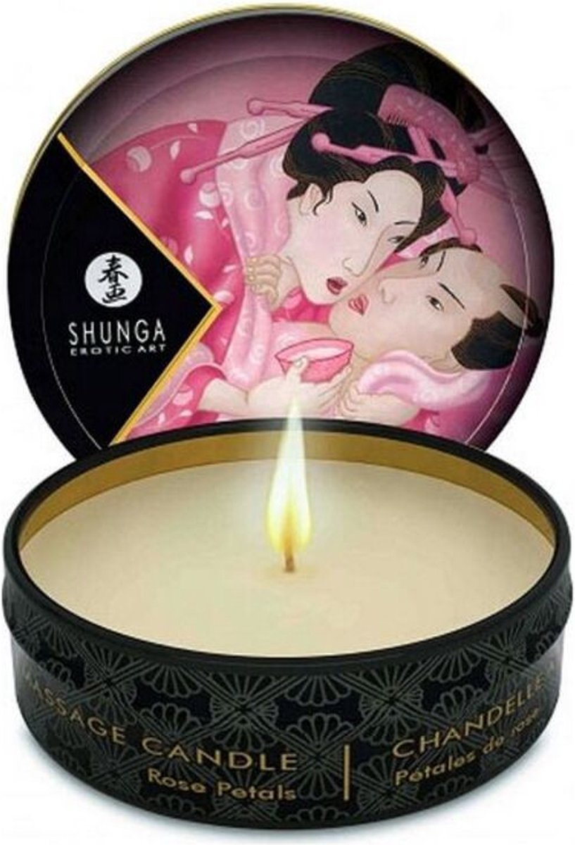 Goedkoopste Shunga - Mini Massagekaars - Aphrodisia Rose Petals