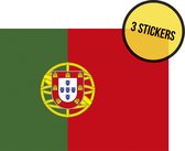 Stickers vlag Portugal | 10 x 7 cm | Portugese nationale vlag | Lissabon | Lisboa | Zelfklevend | 3 stuks