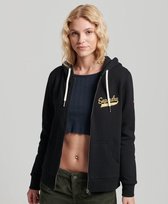 Superdry Vintage Scripted Coll Sweatshirt Met Volledige Rits Zwart 2XS Vrouw