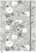 Hobbit - Planner A4 - 2024 - Romantische vogels en witte bloemen - Week op 2 pagina's - Hardcover - 30,3 x 21,5cm