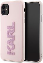 iPhone 11/XR Backcase hoesje - Karl Lagerfeld - Effen Roze - TPU (Zacht)