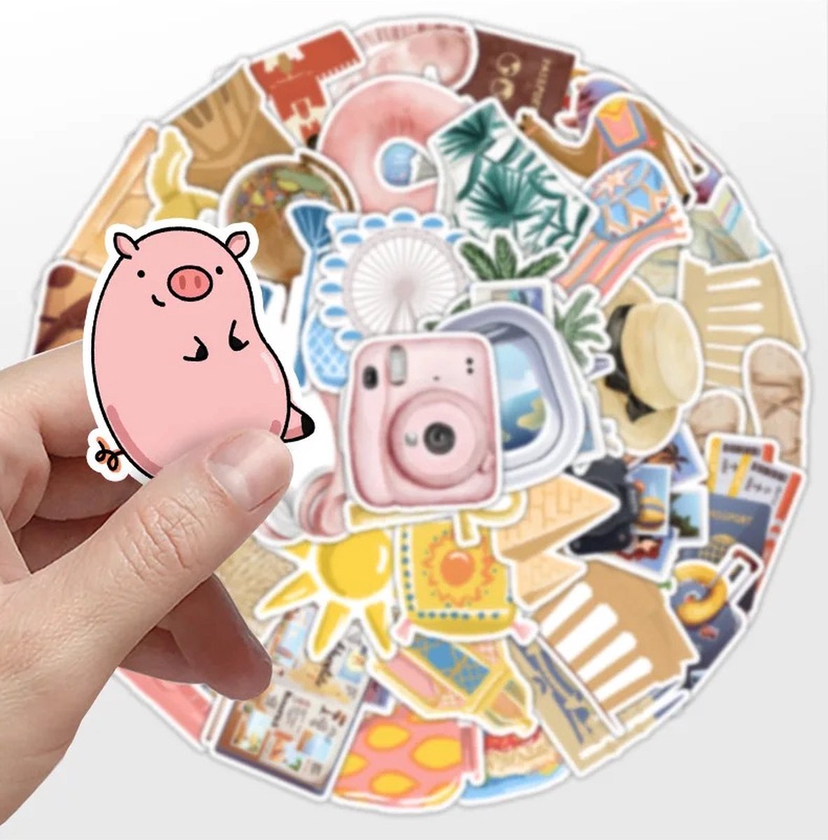 Travel Stickers 50 Stuks | Vakantie Stickers | Reis | Reizen | Zon | Paspoort | Vliegtuig | Holiday | Camera | Laptop Stickers | Stickers Kinderen | Stickers Volwassenen | Stickervellen | Plakstickers | Stickers Koffers | Bullet Journal | — afbeelding 7