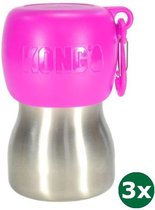Kong h2o drinkfles rvs roze 3x 280 ml