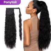 SassyGoods® Wrap Around Ponytail Haar Extensions Paardenstaart Extension Haarstuk - Zwart - 65 cm