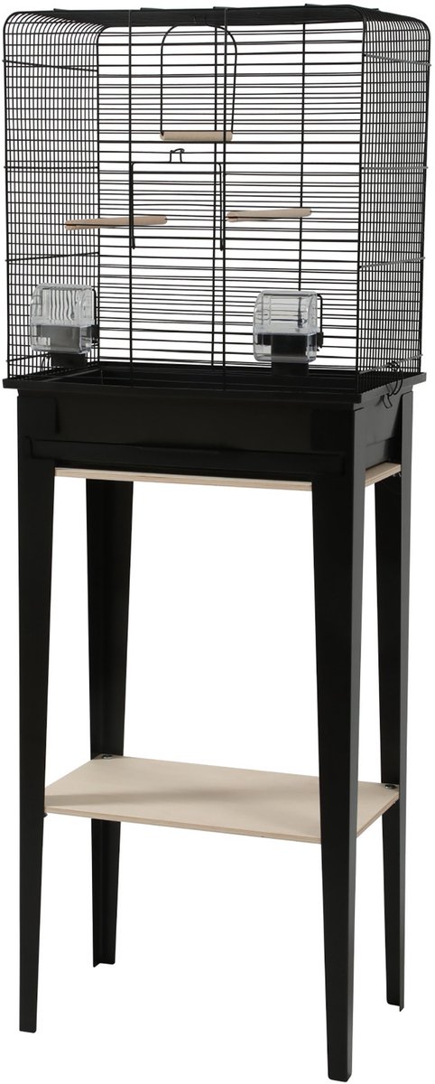 Bol.com Vogelkooi ZOLUX Chic Loft Zwart 124cm - Luxe Met Uitschuiflade, Zitstokken, Schommel aanbieding