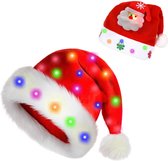 Geweo Chapeau de Noël Adultes avec Lumières - Chapeau de Noël Enfants - Bonnets de Noël Bébé et Capuche