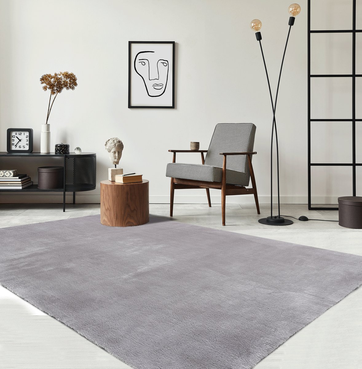 Nostalgia Vintage Laagpolig Vloerkleed Wasbaar Anti-Slip Grijs - 160x230 CM | Leen Bakker