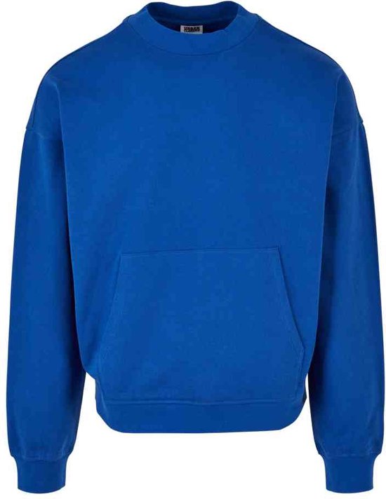 Urban Classics - Organic Boxy Pocket Crewneck sweater/trui - 4XL - Blauw