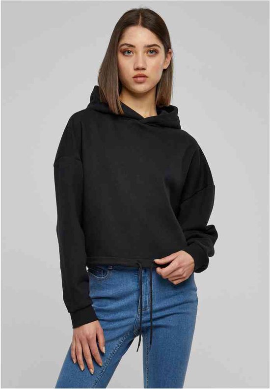 Urban Classics Ladies Oversized Cropped Hoody - Black, Size XL - View #2