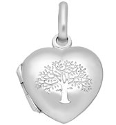 La Rosa Princesa Hart Medaillon met levensboom Zilver - Tree of Life