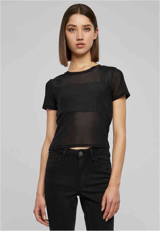 Urban Classics - Short Mesh Tee Top - 4XL - Zwart