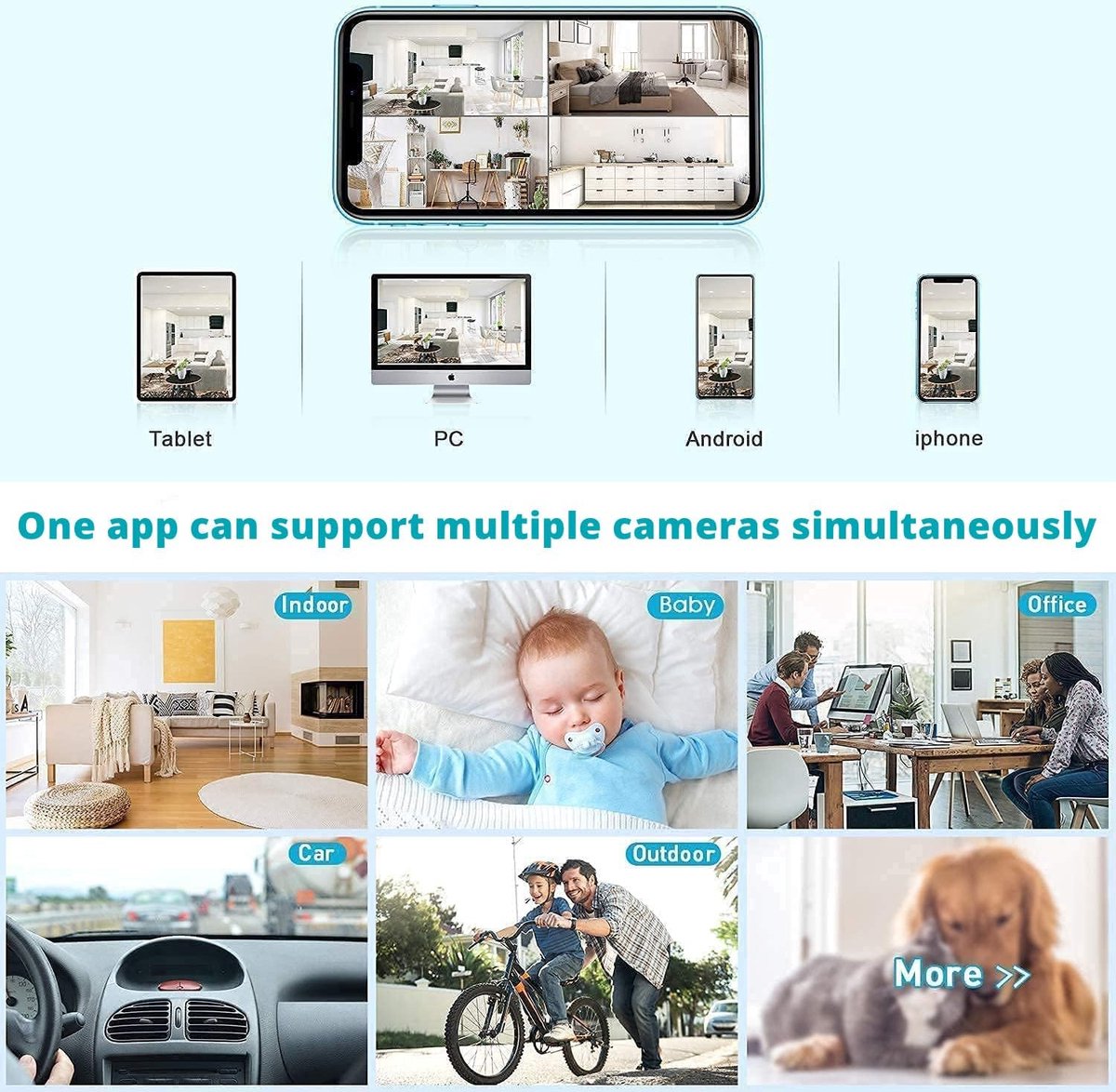 Afbeelding 2 van Kleyn - Beveiligingscamera - Binnen - 1080P HD - Mini WiFi-Camera - Babyfoon - met Infrarood Nightshot, Bewegingssensor - 150° Groothoek - Compact Formaat - Slimme Beveiligingscamera voor Android en iOS