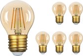 LCB - Set van 6 LED Filament lamp dimbaar - E27 G45 - 4W vervangt 40W - 2200K extra warm wit licht