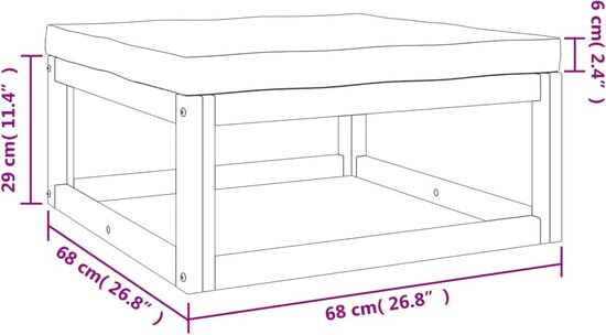 Salon de Jardin The Living Store - Bois d'Acacia Massief - Conception Modulaire - Zitten Confortable - Table Pratique - Coussins Verts - Livraison Complète