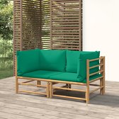 The Living Store Hoekbank Bamboe - 69x69x65 cm - Comfortabele zit - Modulair ontwerp