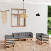 The Living Store Loungeset - Tuinmeubelen - 70 x 70 x 67 cm - Grijs kussen