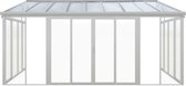 Jardin d'hiver/auvent/véranda en aluminium - 548 x 312 x 292 cm - Wit - Incl. Drains et Portes coulissantes