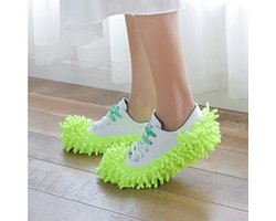Dweil Schoenen Vloermop (Groen) - Vaatdoek - Keukendoek - Droogdoek - Microvezeldoek - Microvezel doek - Microfiber dweil - Multifunctioneel - Voor vloer, ramen en auto | 1 paar
