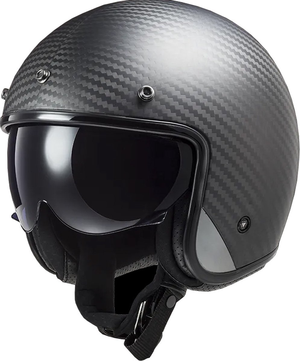 LS2 Helm Bob II OF601 mat carbon maat M
