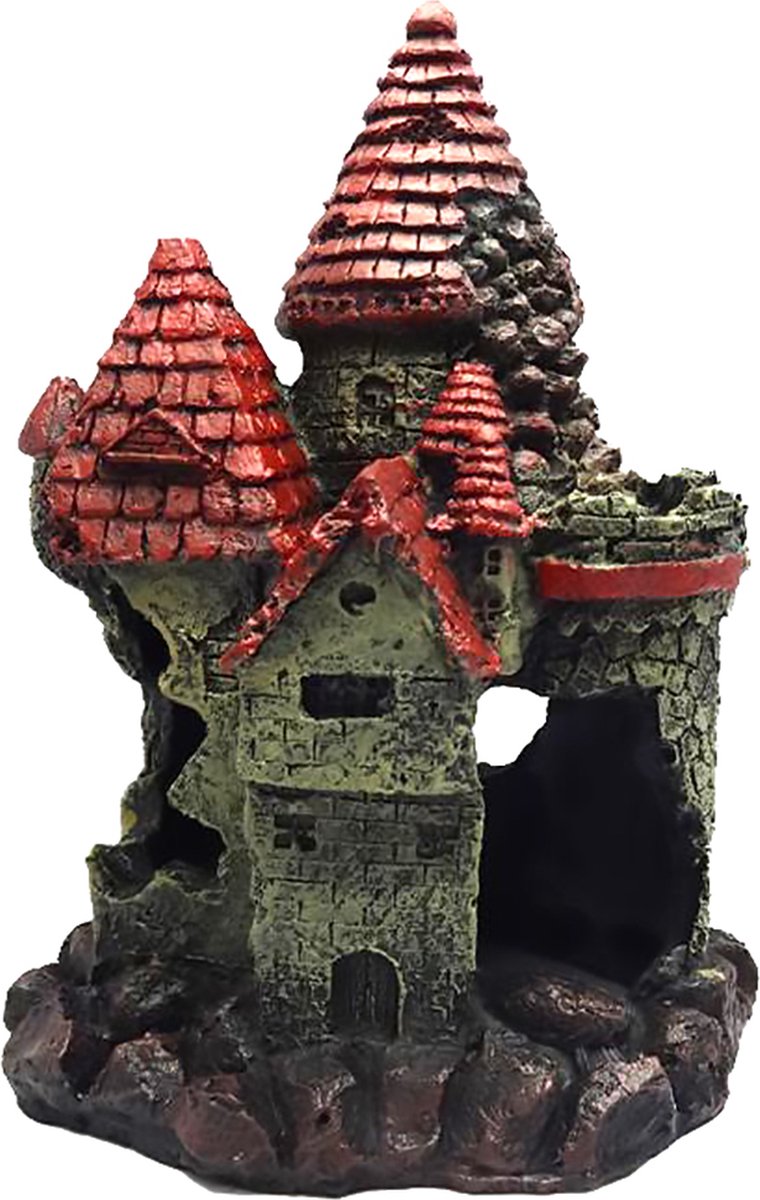 Duvoplus - Aquariumdecoratie - Vissen - Decoratie Kasteel 17x14x23cm - 1st