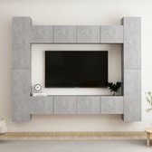 The Living Store TV-meubel Betongrijs - Stereokast - Wandmontage - 80 x 30 x 30 cm (L) - 30.5 x 30 x 90 cm (M)