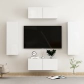 The Living Store Televisiekast - Televisiemeubel (L + M) - Hoogglans wit - Spaanplaat - Afmeting (L)- 80x30x30 cm - Afmeting (M)- 30.5x30x90 cm - Montage vereist