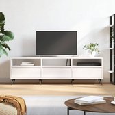 The Living Store TV-meubel Tv-kast - 150 x 30 x 44.5 cm - stevig en praktisch - hoogglans wit