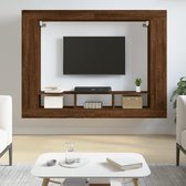 The Living Store Tv-meubel - bruineiken - 152x22x113 cm - wandgemonteerd