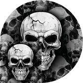 Fiestas Halloween/horreur crâne/crâne vaisselle de fête - assiettes/serviettes - 24x - papier noir