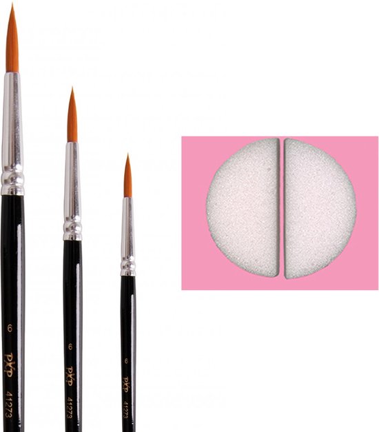 Schmink penselen en sponsjes - schminkset - voor kinderen en volwassenen