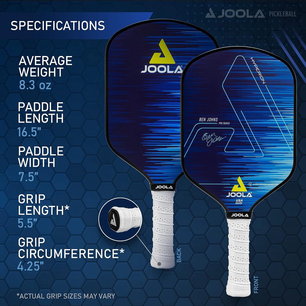 JOOLA Ben Johns Hyperion Pro - Raquette De Pickleball Édition Tournoi - Noyau Polypropylène 16mm