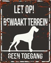 D&d Home - Waakbord - Hond - Warning Sign Square Danish Dog N 20x25cm Zwart - 1st