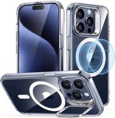 ESR Classic Hybrid HaloLock Coque adaptée pour Apple iPhone 15 Pro – Compatible avec MagSafe – Coque arrière avec support – Béquille pour appareil photo – Transparent