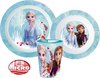 foto van Frozen ontbijtset - Licht Blauw - Lunch Set met Bordje, Beker en Kom