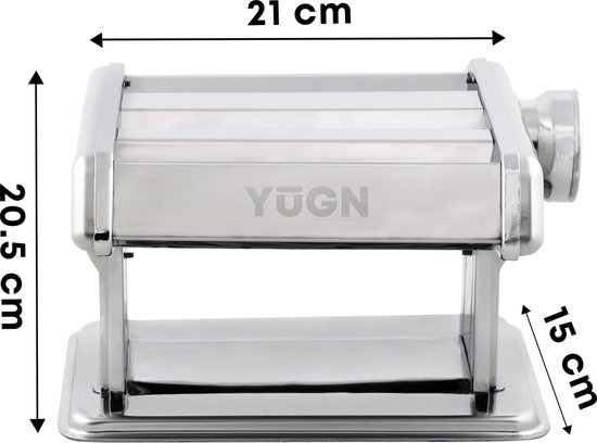 Machine à pâtes YUGN Faites vos propres pâtes - Recettes de pâtes telles que les pâtes au pesto et les spaghettis à la bolognaise - Comprend une tasse et une pince de table interchangeables et des pieds en caoutchouc - eBook gratuit