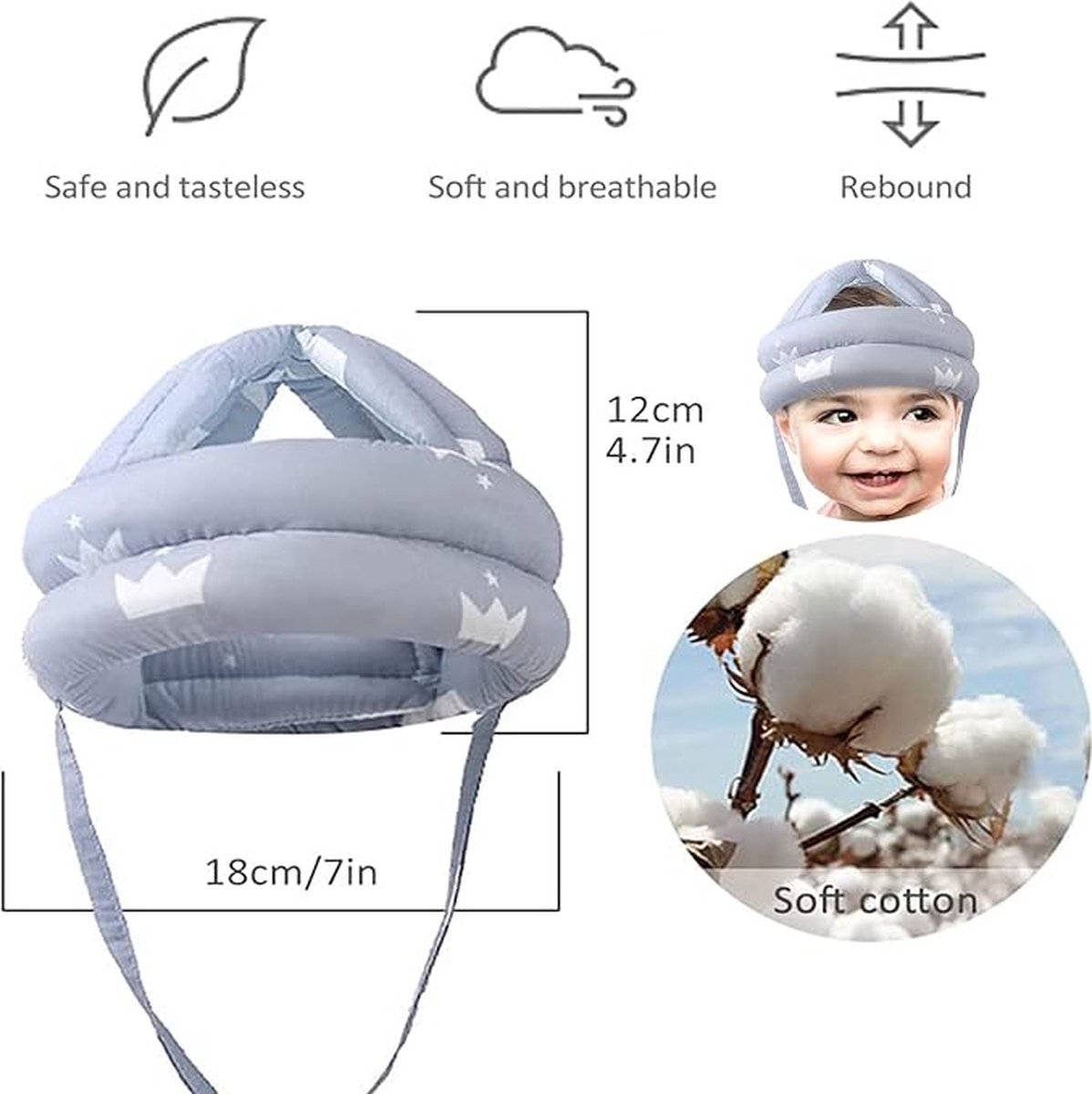 Casque de sécurité bébé tout-petit chapeau de protection tête bébé