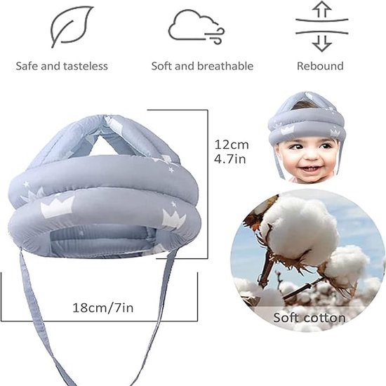 Casque de sécurité en coton pour bébé, Protection de la tête, coussinet  Anti-chute, pour enfants
