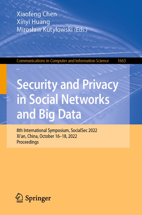 Communications in Computer and Information Science1663- Secu ... - cover
