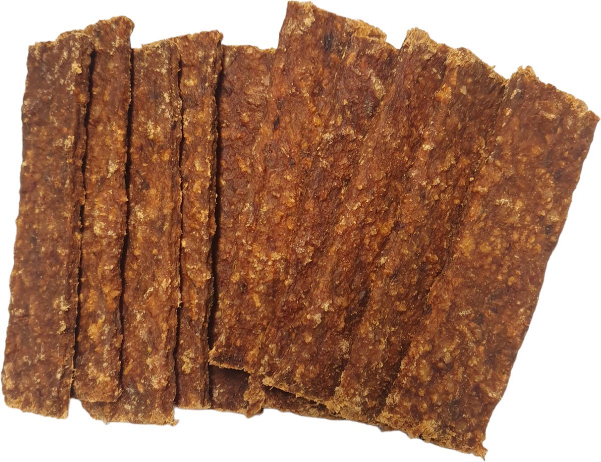 Rund Vleesstrips – 100% Rund – 500 g (20 Stuks) – Natuurlijke Gedroogde Hondensnack