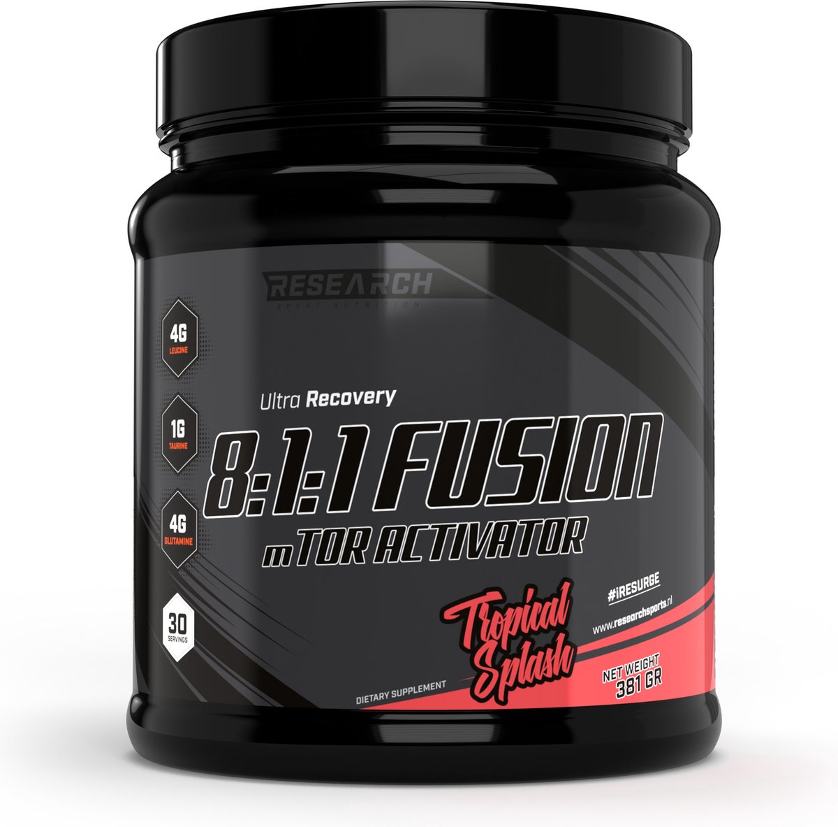 Goedkoopste Research BCAA 8 1 1 - 381gr - 30 servings - Tropical - Tropical