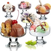 Set de tasses à glace, bols à glace, verres à dessert avec fond pour glaces, desserts, fruits, entrées, cocktails, 6 pièces, 180 ml