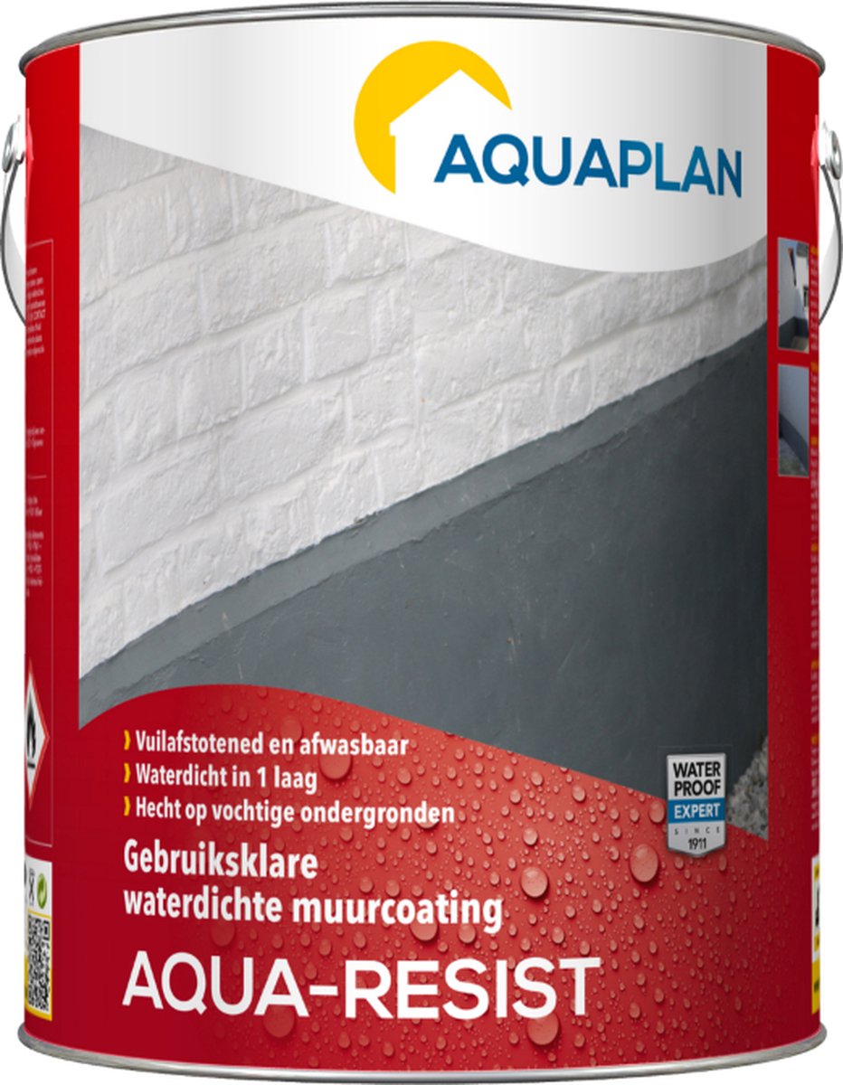Aquaplan Aqua-Resist - waterdichte muurcoating - grijs - 4 liter