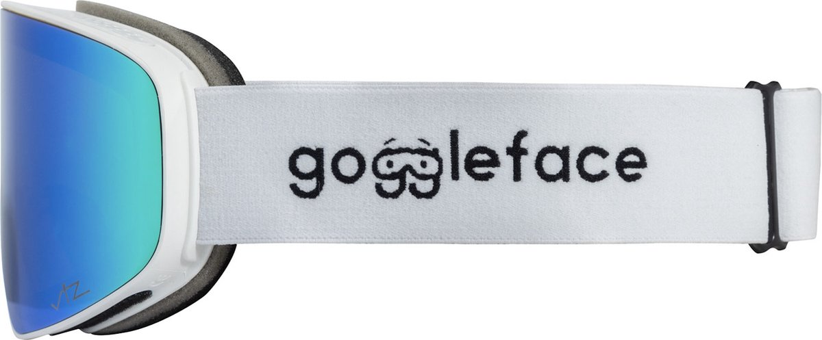 Goggleface - Straight Line White | Snow Green - skibril - goggle - groen - wit